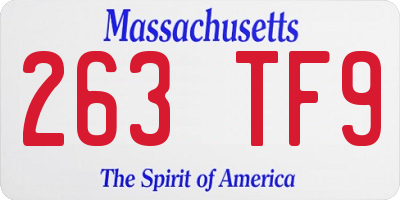 MA license plate 263TF9