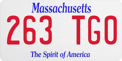 MA license plate 263TG0