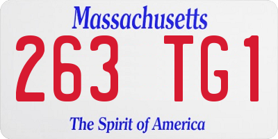MA license plate 263TG1