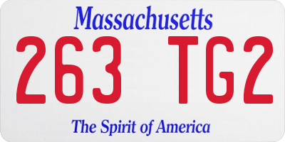 MA license plate 263TG2