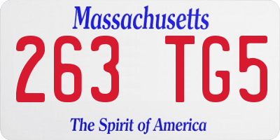 MA license plate 263TG5