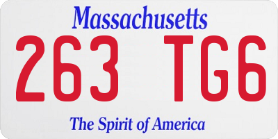 MA license plate 263TG6