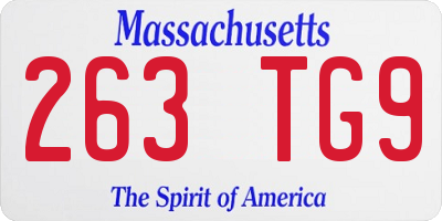 MA license plate 263TG9