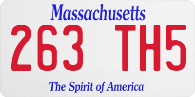 MA license plate 263TH5
