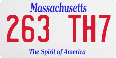 MA license plate 263TH7