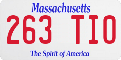 MA license plate 263TI0