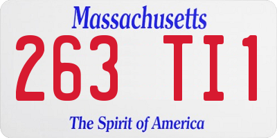 MA license plate 263TI1