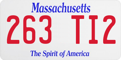 MA license plate 263TI2