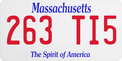 MA license plate 263TI5