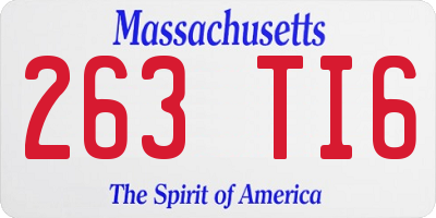 MA license plate 263TI6
