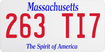 MA license plate 263TI7