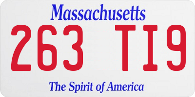 MA license plate 263TI9