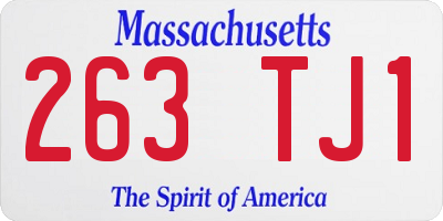 MA license plate 263TJ1