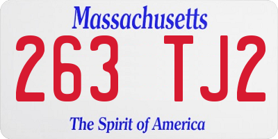 MA license plate 263TJ2