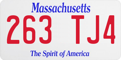 MA license plate 263TJ4
