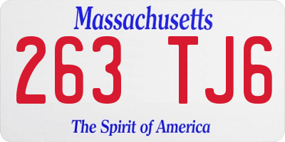 MA license plate 263TJ6