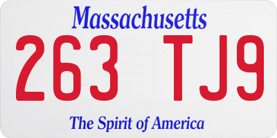 MA license plate 263TJ9