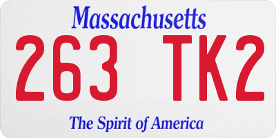 MA license plate 263TK2