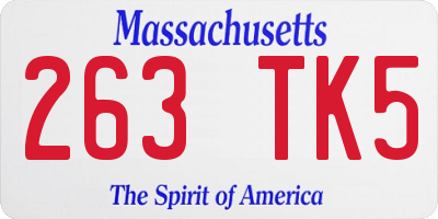 MA license plate 263TK5