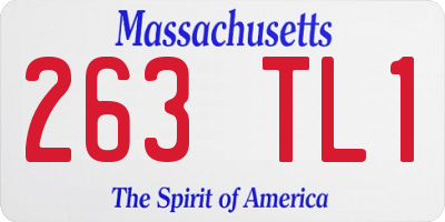 MA license plate 263TL1