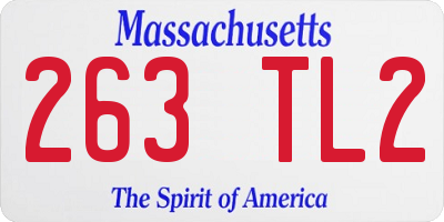 MA license plate 263TL2