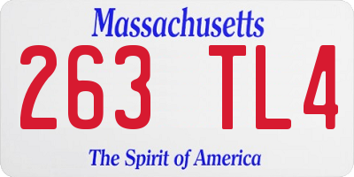 MA license plate 263TL4