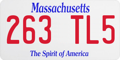 MA license plate 263TL5