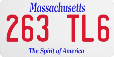MA license plate 263TL6