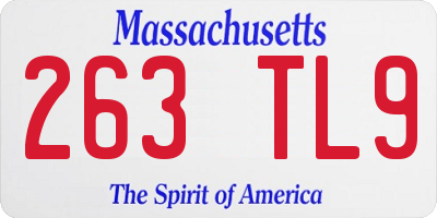 MA license plate 263TL9