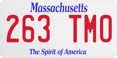 MA license plate 263TM0