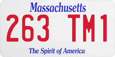 MA license plate 263TM1