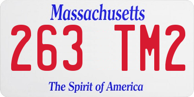 MA license plate 263TM2