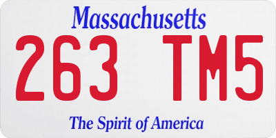 MA license plate 263TM5