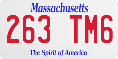 MA license plate 263TM6