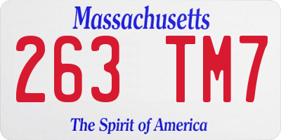 MA license plate 263TM7