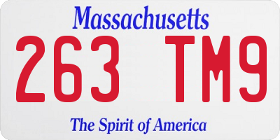 MA license plate 263TM9