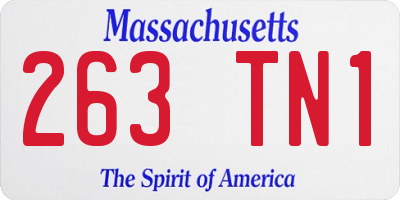 MA license plate 263TN1