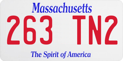 MA license plate 263TN2