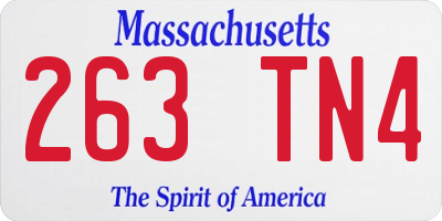 MA license plate 263TN4