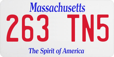 MA license plate 263TN5