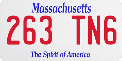 MA license plate 263TN6