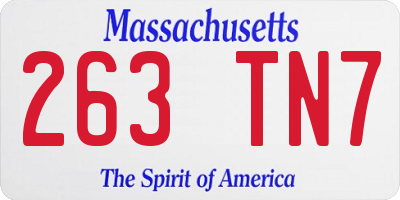 MA license plate 263TN7