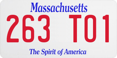 MA license plate 263TO1