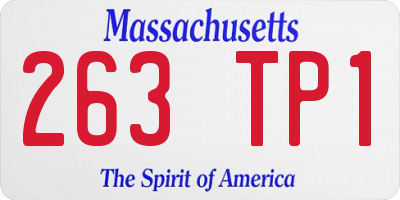 MA license plate 263TP1