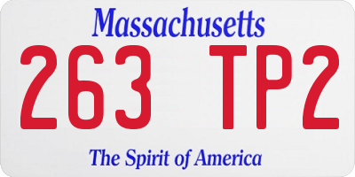 MA license plate 263TP2