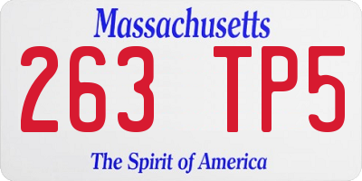 MA license plate 263TP5