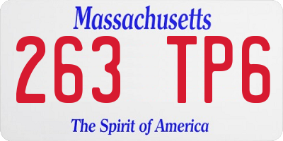MA license plate 263TP6