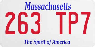 MA license plate 263TP7