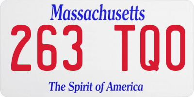 MA license plate 263TQ0
