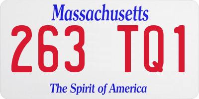 MA license plate 263TQ1